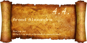 Arend Alexandra névjegykártya