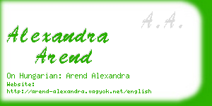 alexandra arend business card